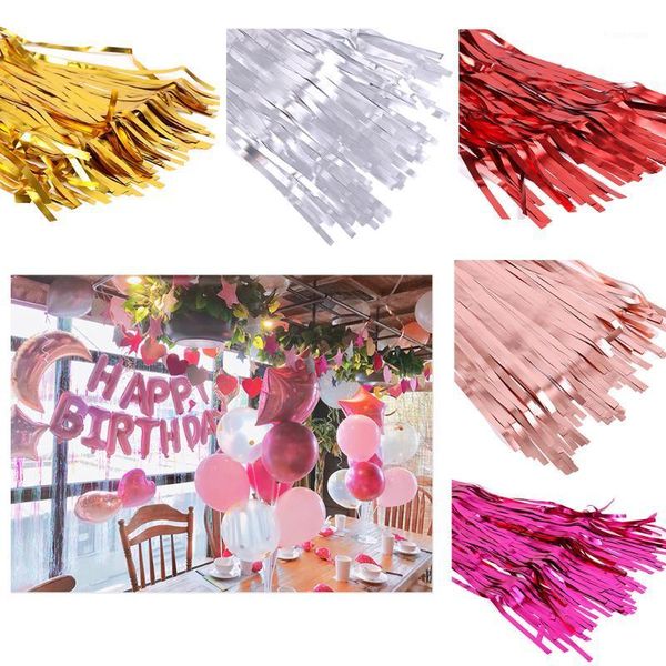 

2m glitter fringe tinsel foil curtain birthday party backdrop curtain birthday wedding decoration anniversary decor1
