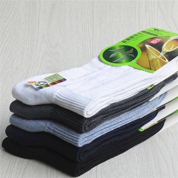 

yyt1h high-end men's bath fiber cotton and winter new foot pure autumn bamboo cotton socks mid-tube comfortable breathable foot bath gi, Black