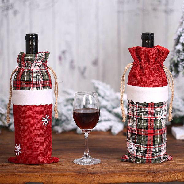 

newcute decorations for home wine bottle covers santa claus snowman elk merry christmas gifts new year navidad decor 2020