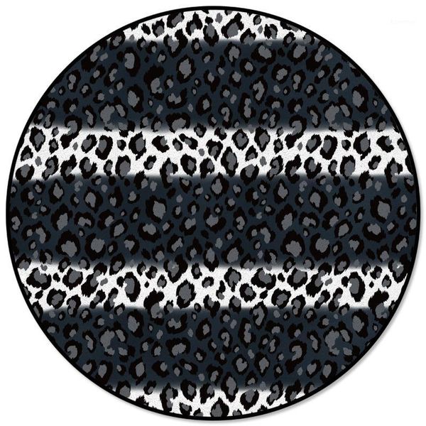 

leopard print black white striped print printed round carpets for living room bedroom alfombra floor mats kids room area rugs1