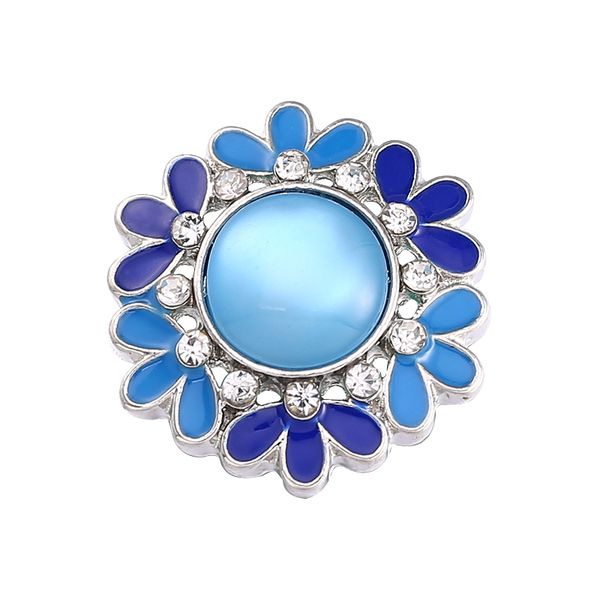 

Wholesale- Colourful Oil Painting Snap Buttons Crystal Flower Buttons for Women fit 18mm/20mm DIY Snap Bracelet Buttons Jewelry