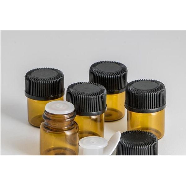 

1ml (1/4 dram) amber glass essential oil bottle perfume sample tubes bottle with p wmtwgc my_home2010