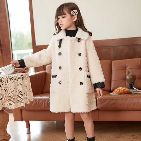 

Girls lamb coat children's coat grain 2020 new big children's girl qi autumn and winter net red cotton clothing, Camo