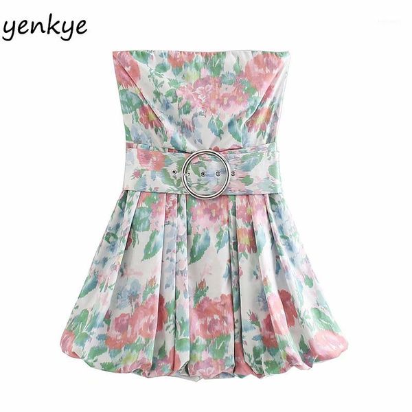 

floral print off shoulder dress women backless sleeveless with belt mini dress summer vestidos xnwm92431, Black;gray