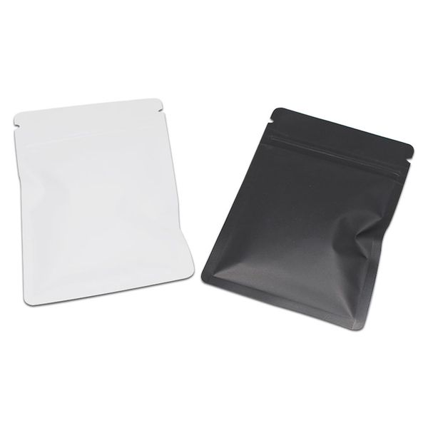 

100шт / серия zipper top сама печать матовая белый / черный мешок хранения для орехов bean чай упаковки алюминиевой фольги плоского ziplock