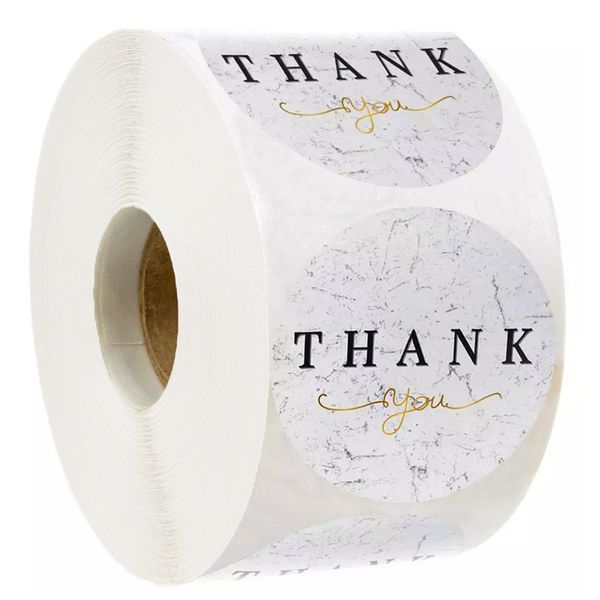 1.5 inch 500 stks Dank U Papier Stickers Etiketten Bruiloft Gift Bag Bakken Envelop Doos Decoratie