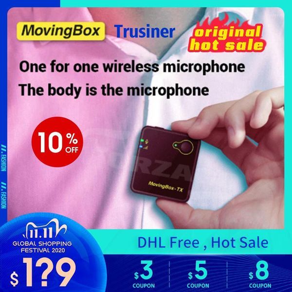 

trusiner moving box one for one wireless microphone condenser lavalier microphone intelligent noise reduction hd sound quality1
