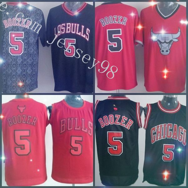 

chicagobullsblack #5carlos boozer green men retro basketballjersey, Black