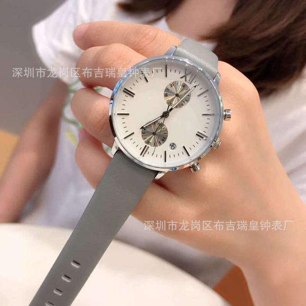 

eyes pins six calendar display satch three multi function ip plating durable color quartz watch man kybw, Slivery;brown