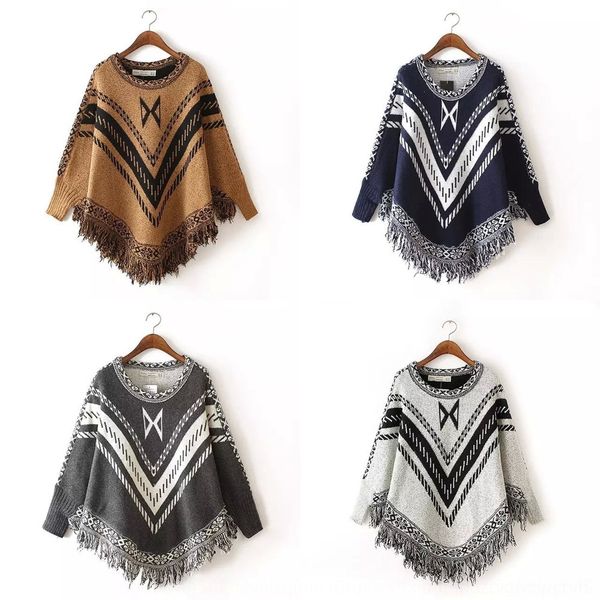 

wrikm spring new style fashionable su cape bat sleeve round pullovercloak sweater pullover neck knitted shawl pullover for women yjc8m, White;black