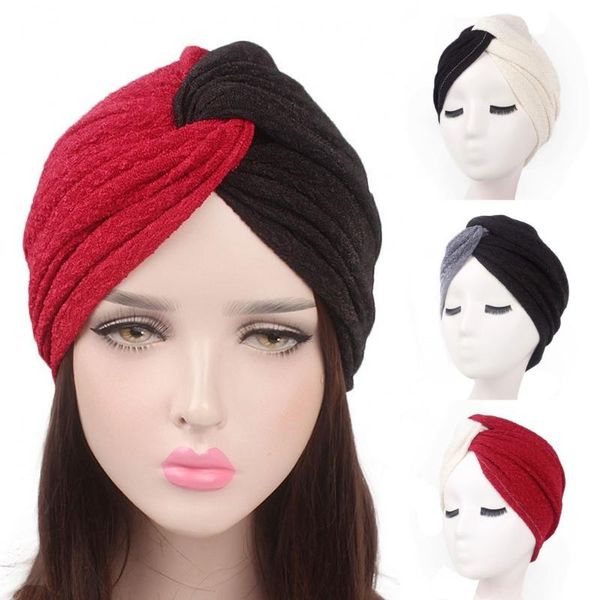 

beanie/skull caps dromiya fashion ladies turban women cross hijab luxury chemo sleeping for cancer hair loss hat cap, Blue;gray