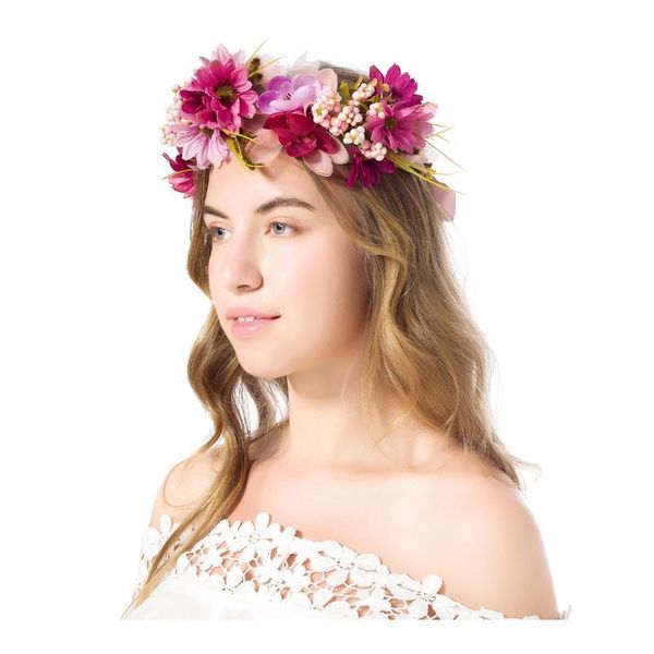 

foam balls women wedding hair accessories bridal flower wreath headband & wrist kids party flower crown korean girls qylihm