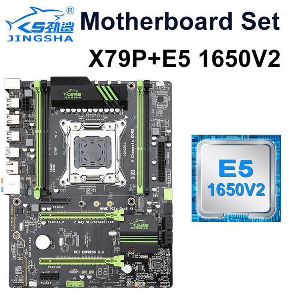 

motherboards jingsha x79p lga 2011 motherboard set with cpu xeon e5 1650 v2 support ddr3 ecc reg memory atx usb3.0 sata3 pci-e nvme m.2 ssd1