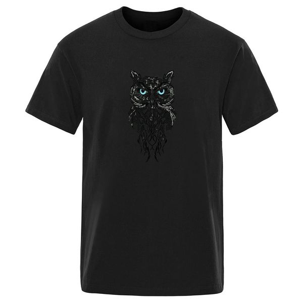 

s solid color funny cool hip hop fashion summer cool owl vintage printed new short sleeve hooded sweatshirt hoodie men t shirt