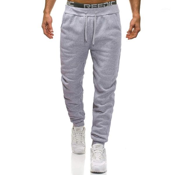 

sweatpants men pure color lanyard slacks loose and comfortable trousers1, Black