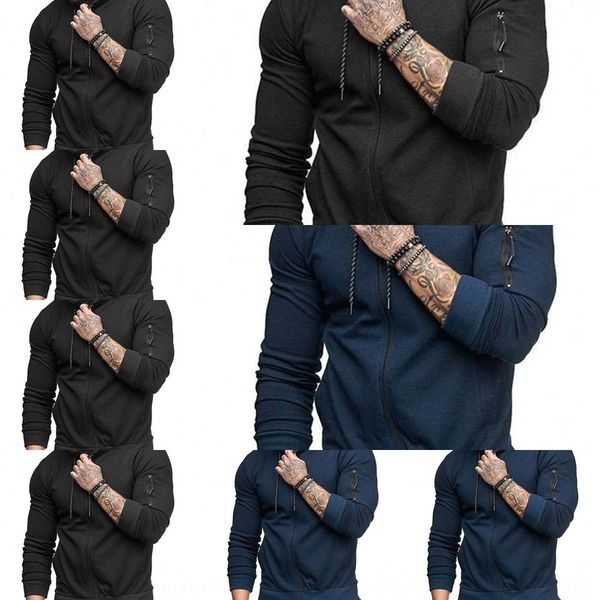 

q5te3 мужской подходит sweaterslim sweatercoat спортивного джемпер свитер рукав молния мода случайным для мужчин top мужских sweatercoat спо, Black