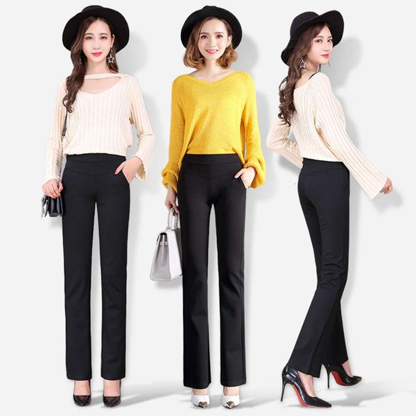 

autumn and winter 2021 new straight children's korean high waist slim casual pants, Black;white