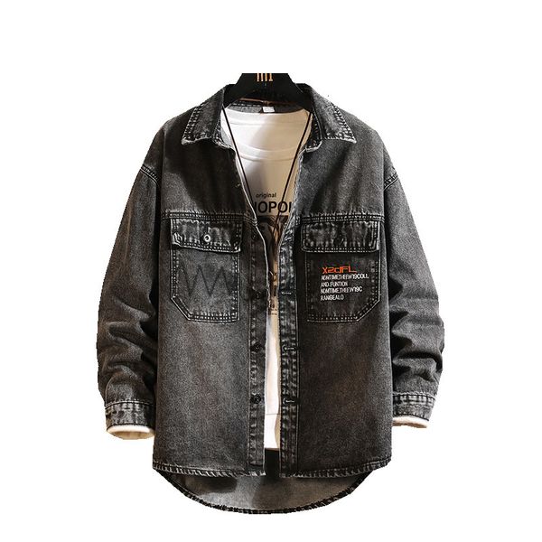 

2021 new denim jeans autumn spring fashion male jackets outward clothes of large dimensions z1al, Black;brown