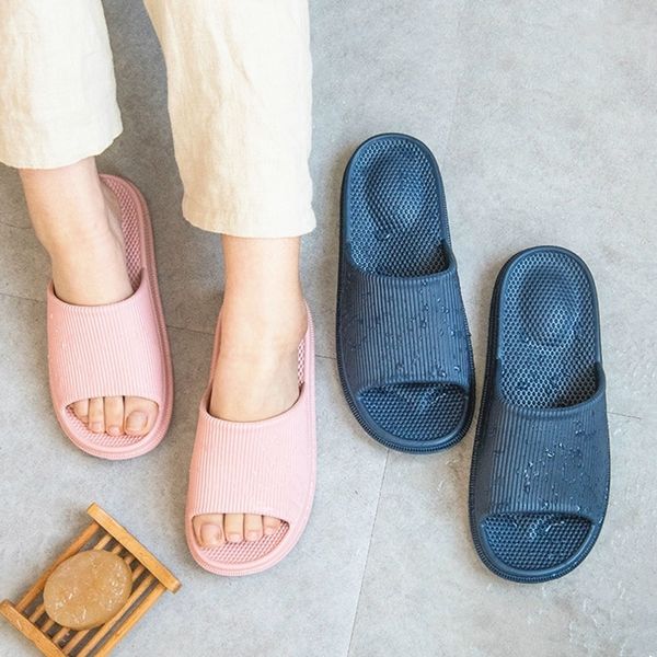 

women indoor massage slippers comfortable eva foot massage bathroom non slip home ladies slippers house flats couple shoes y200706, Black