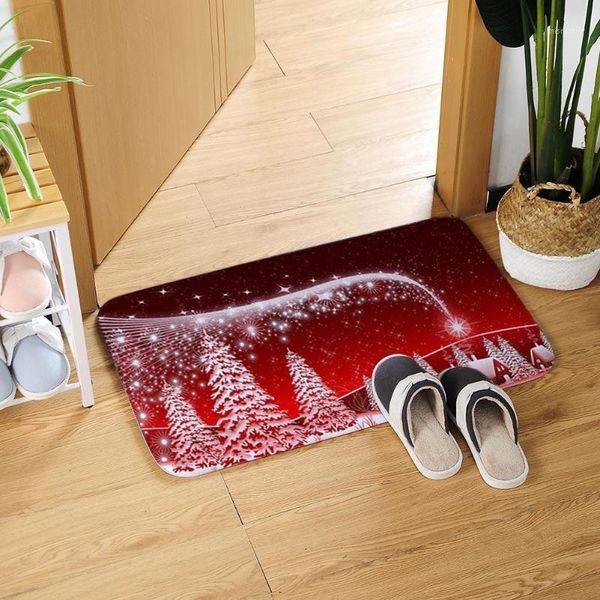 

2020 christmas mat outdoor carpet anti-slip floor carpet flannel door mat kitchen room christmas home decor new year gift1