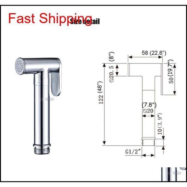 

toilet hand held bidet sprayer kit brass chrome plated spray head with hose & jllldc yummy_shop