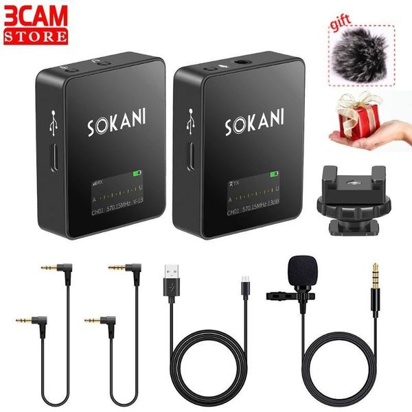 

sokani tiny twin uhf lapel lavalier clip microphone for lecture teaching conference guide mic for dslr camera smartphone1