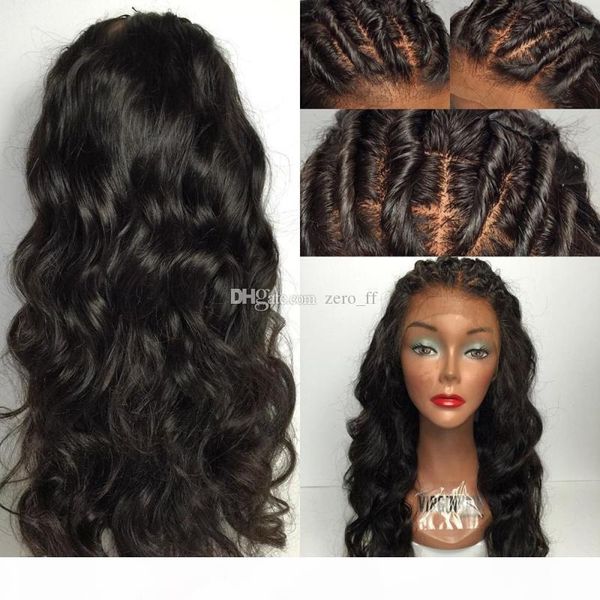 

unprocessed brazilian hair silk wig with baby hair full lace wig with silk base 5*4.5'' lace front wig with baby hair, Black;brown