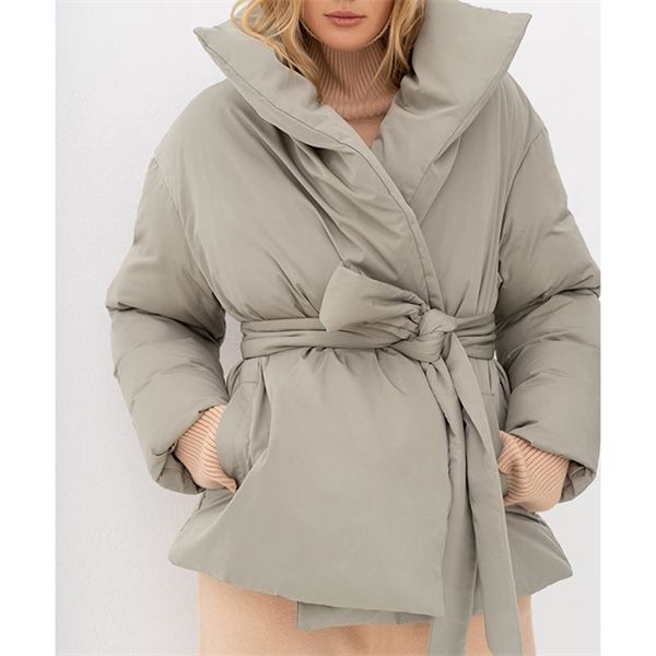 

malina winter slim parkas fashion solid bread coats women elegant adjustable waist cotton jackets female ladies jmx1016, Black;brown