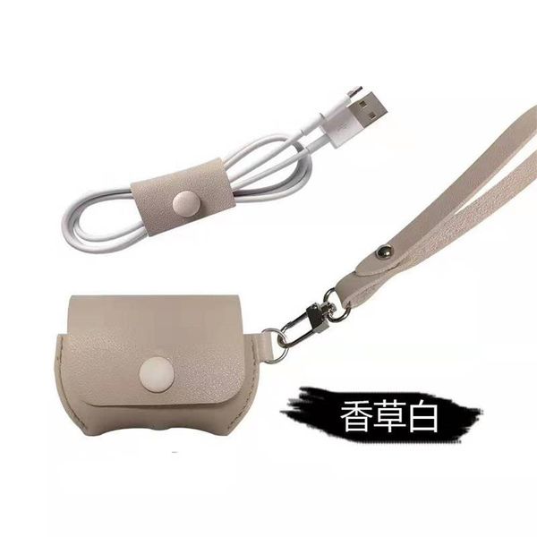 

pure color leather case button airpods pro3 generation case fashion leather pattern for airpods 1/2 bluetooth headset case