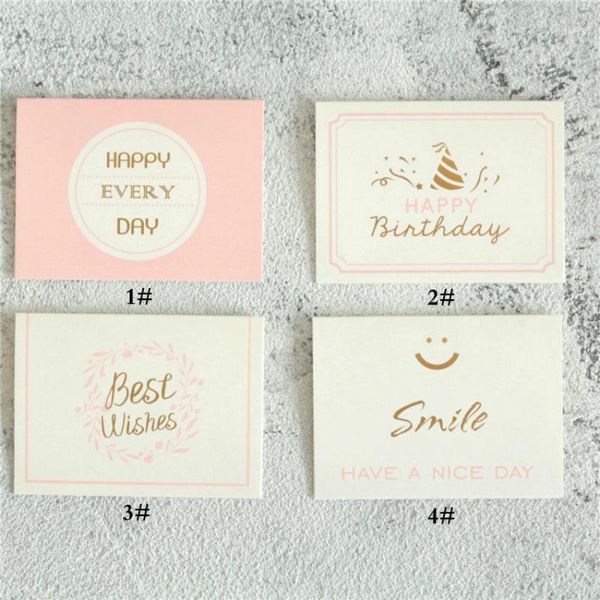 

greeting cards pink white black folding invitation thank you card party wedding happy birthday creative blessing tm3631