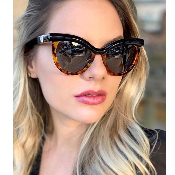 

2020 new retro round cat sunglasses men women fashion shades uv400 vintage leopard driving goggles fml, White;black