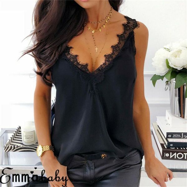 

2019 women lace v-neck backless tank vest cami outwear bustier bralette solid clubwear sleeveless tank vest new arrival1, White