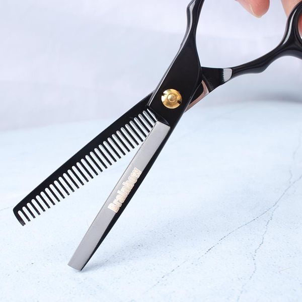 

brainbow 5.5''professional парикмахерские ножницы kit 4cr13 стальные ножницы для волос вырезать тонкие волосы бритва гребня клип стайлинг ин