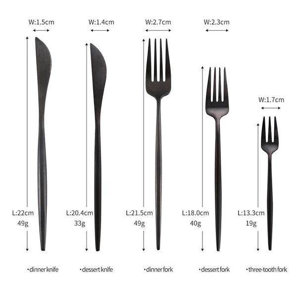 

black gold cutlery set steak knife fork coffee spoon teaspoon butter knives chopstick travel home wedding party silver bbygda