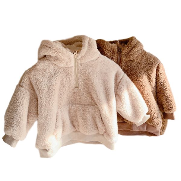2020 di Inverno dei bambini Nuovo Maglione di Pelliccia Per Bambini Maglione di Pelle di Agnello delle ragazze vestiti di inverno delle ragazze cappotti LJ201125