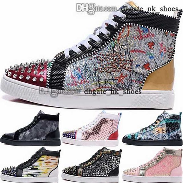 

spike sneakers designer women 12 big kid boys casual vulcanized 5 men 35 luxury trainers mens shoes eur red bottom size us bottoms 46 tenis, Black