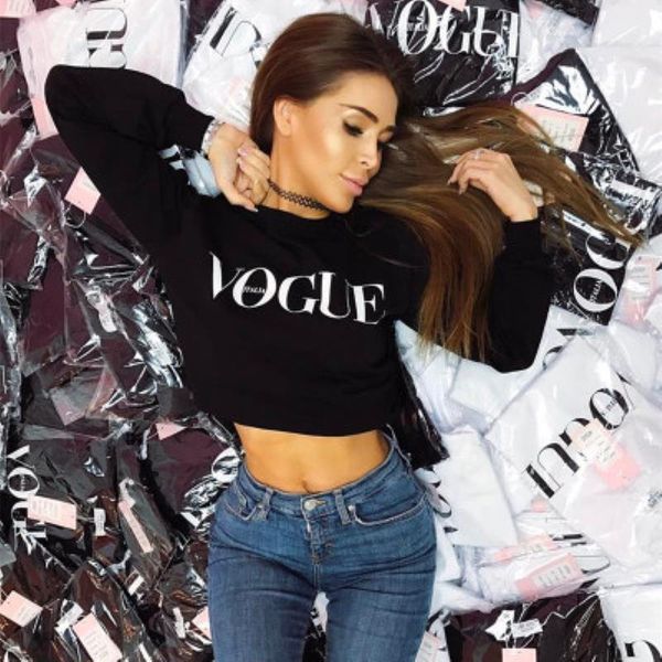 

women print fashion long hoodie pullovers new letter knitted sleeve sweatshirt vogue polerones harajuku mujer qjrxr, Black