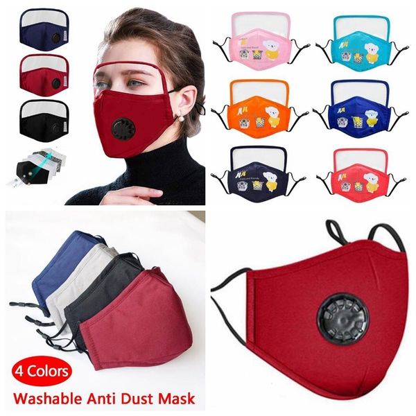 

washable kids mask cotton face cloth pm2.5 with goggle anti-dust mask colorful non-woven fabric children cloth