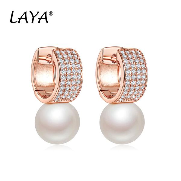 

925 sterling silver fashion pearl clear cubic zircon earrings for women wedding party elegant luxury jewelry gifts