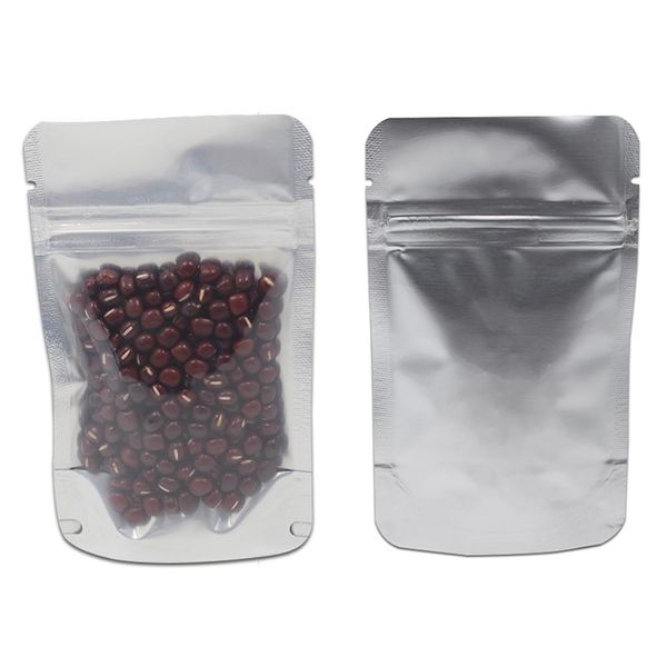 

1829cm 30pcs large style clear front pure aluminum foil stand up zip lock package bag stand up mylar plastic food retail h bbyebk