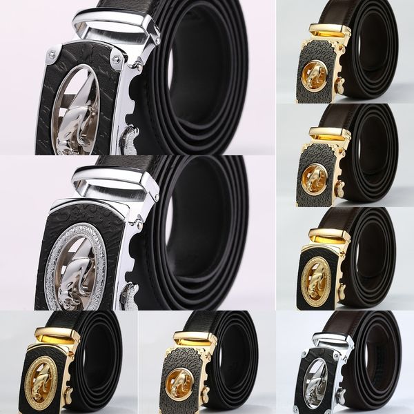 

3toq8 men's two-layer goods automatic beltcreative alloy cowhide leather allo men's two-layer cowhide automaticbelt belt beltcreat, Black;brown