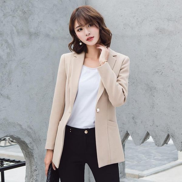 

women's suits & blazers fashion blazer feminino ladies suit jacket female spring long sleeve one button women blaser mujer, White;black