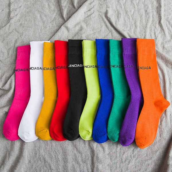 

women socks autumn fashion female letter pattern cotton sweat uptake high sock casual womens stockings size 10 colors, Black;white