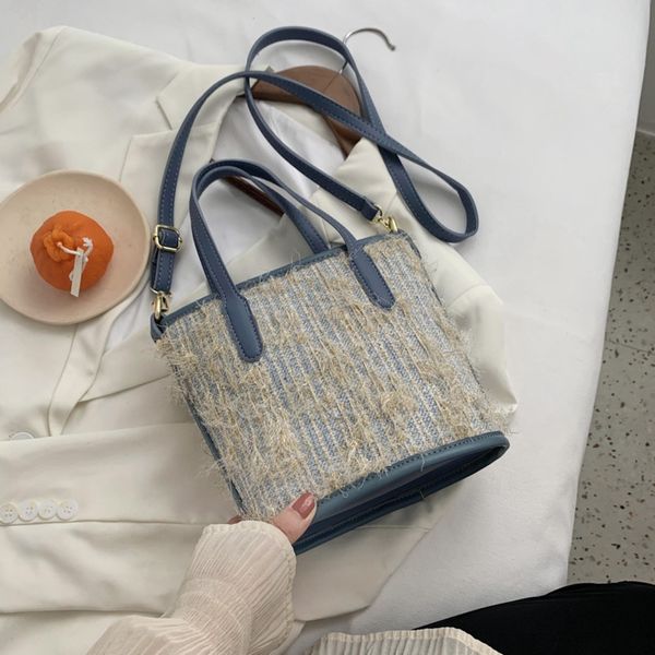 

autumn portable one shoulder shoulder 2020 new fashion women's woolen messenger bag women's versatile ins bucket bag 5jdzi