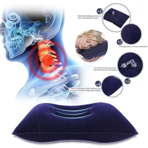 

outdoor pads inflatable mattress camping portable travel air pillows colchon inflable cushions neck rest support flight1