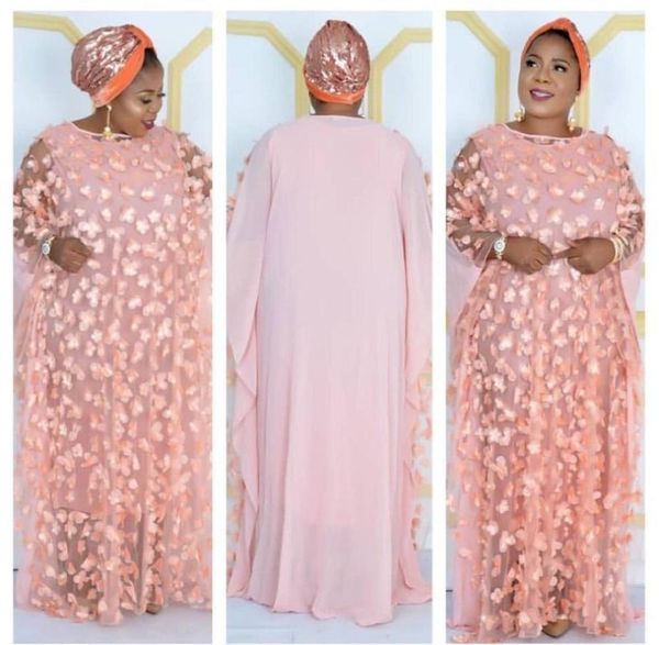 

new style african women clothing dashiki gauze bat sleeve loose long dress + inside1, Red