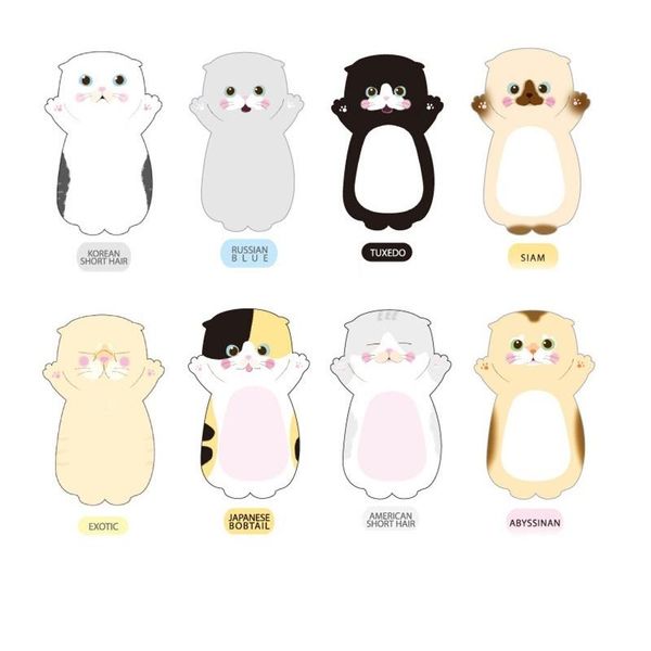 

8 шт pet cat sticky note корейской блокноты дневник стикеры planner гостевая kawaii канцелярская школьные принадлежности fm044 jlltxx