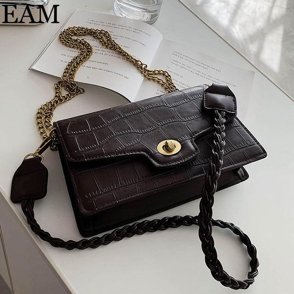 

eam] крокодил pattern кожа pu лепестковые сумки для женщин 2020 на ремне сумки женщина мода путешествия trend hand bag 8a271