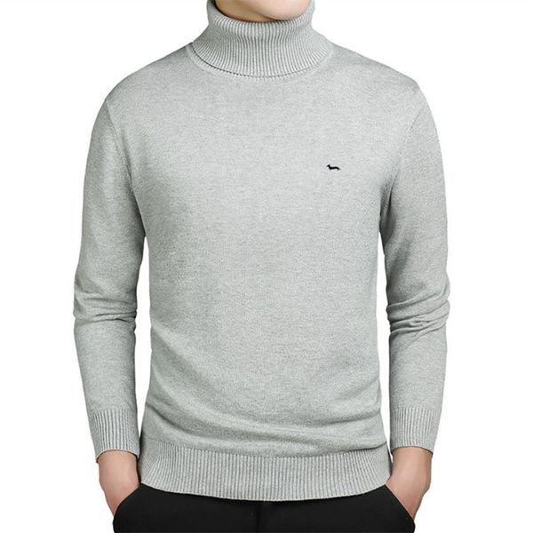 

new autumn men casual fashion turtle neck harmont sweater long sleeve 100%cotton solid blaine knitted pullovers embroidery sweaters, White;black