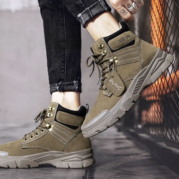 

men's martin boots motorcycle retro style men's shoes 128, Black